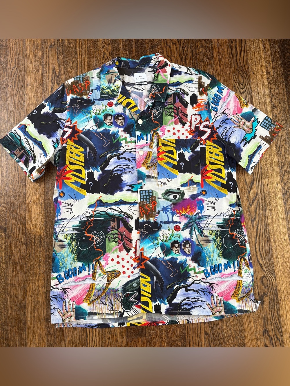 PS by Paul Smith Men's Pulp Comic Book Print Short Sleeve Shirt